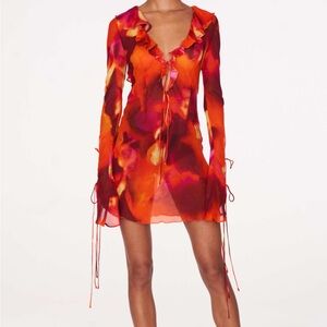 Rat and boa mini dress